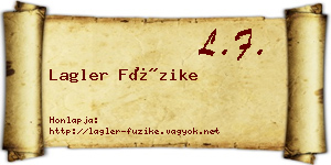 Lagler Füzike névjegykártya